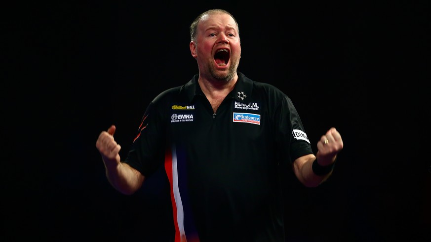 Van Barneveld schreit die Freude über seinen 4:3-Sieg hinaus.