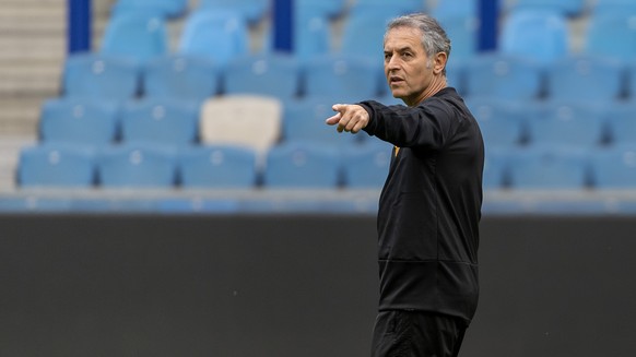 Basel&#039;s head coach Marcel Koller during a training session the day before the UEFA Europa League third qualifying round first leg match between Netherland&#039;s Vitesse and Switzerland&#039;s FC ...