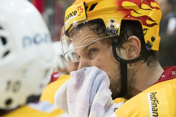 SCL Tigers Verteidiger Martin Stettler beim Eishockey Meisterschaftsspiel der NLA zwischen dem SC Bern den SCL Tigers und am Freitag, 9. September 2016, in der Postfinance Arena in Bern. (PPR/Anthony  ...