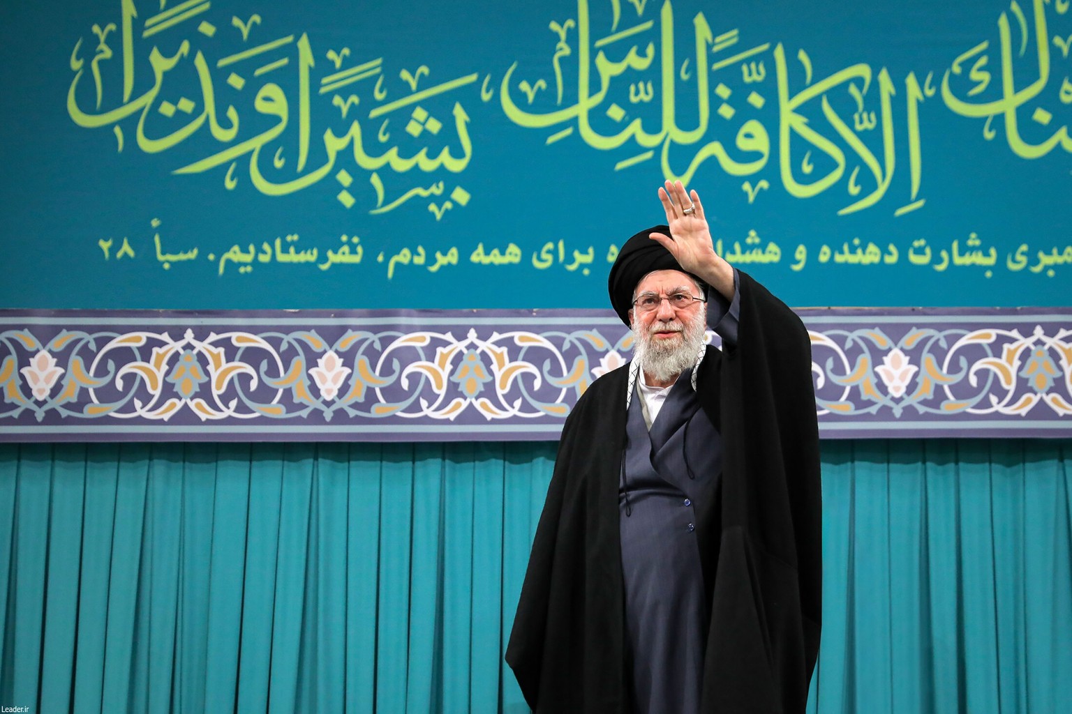 epa12658609 A handout photo made available by the Iranian supreme leader's office shows Iranian Supreme Leader Ayatollah Ali Khamenei attending a ceremony in Tehran, Iran, 17 January 2026 (issued ...