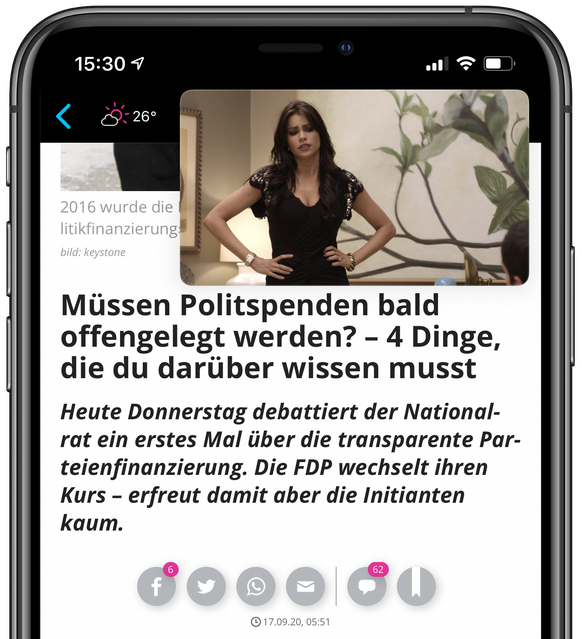 Die Infuse-Pro-App spielt ein Video ab.