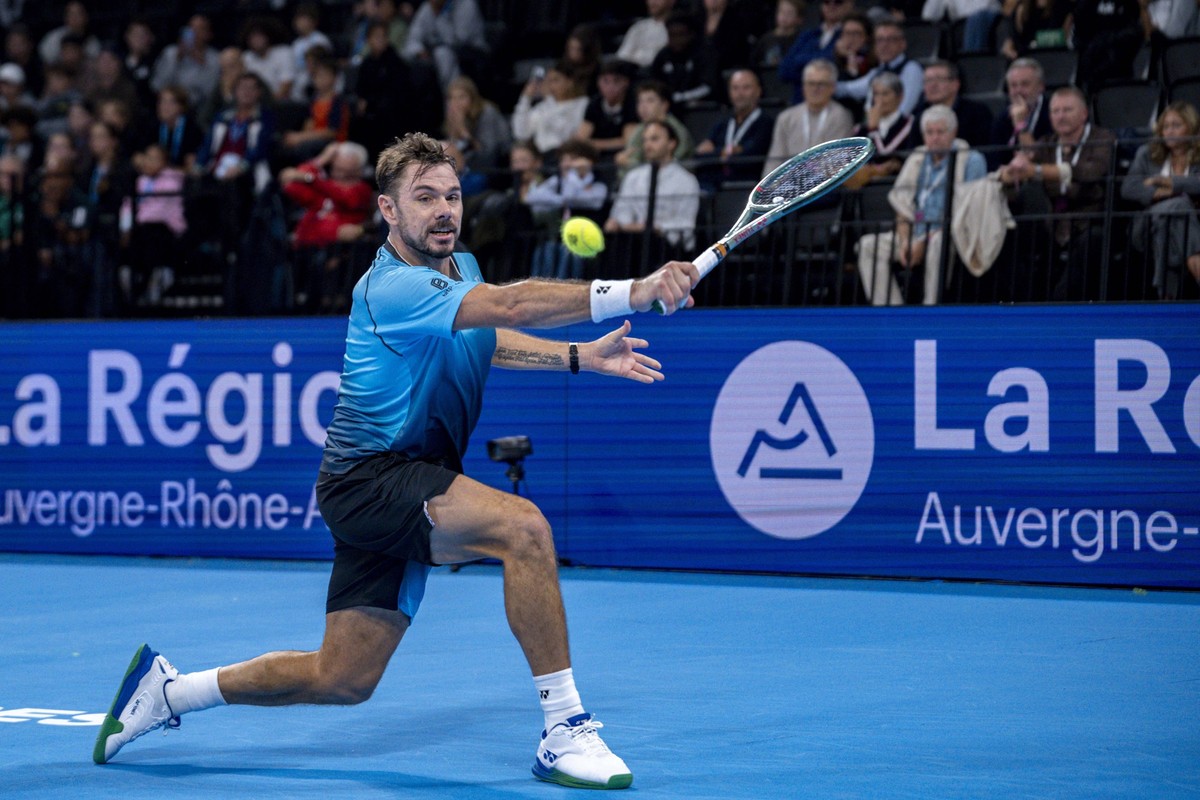 TENNIS : ATP, Tennis Herren 250 - Grand Tennis AURA - Decines France 21/10/2026 Stan Wawrinka SUI vs Martin Landaluce ESP during the tournament of the Auvergne Rh�ne-Alpes Grand Prix at the LDLC Arena ...