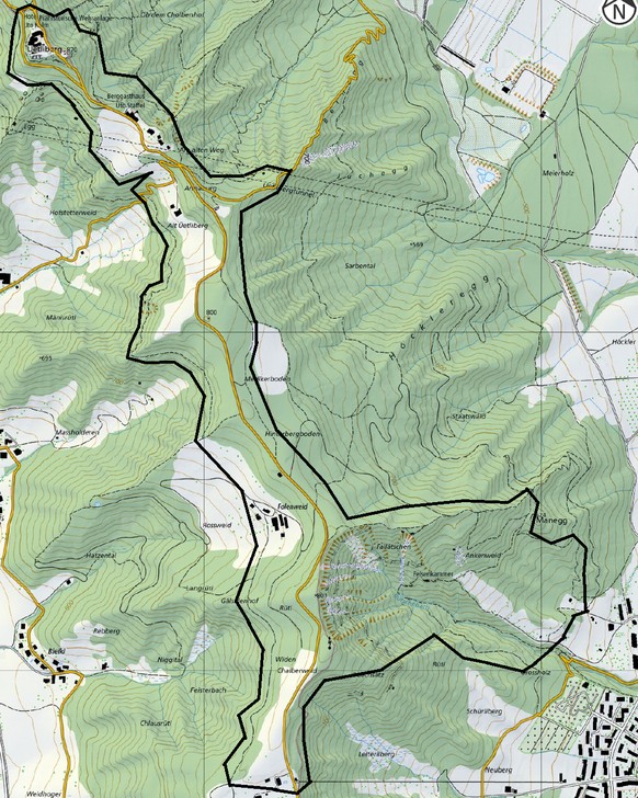 Das Suchgebiet auf dem Uetliberg.