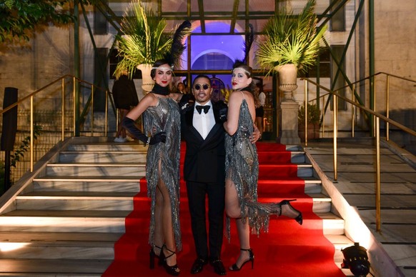 ISTANBUL, TURKEY - OCTOBER 07: Nusret Gökçe and the dancers of the grand celebration and opening for the centenary of Macka Palas at Cipriani Istanbul, Kapicciiiinoo, Woooww Gym powered...