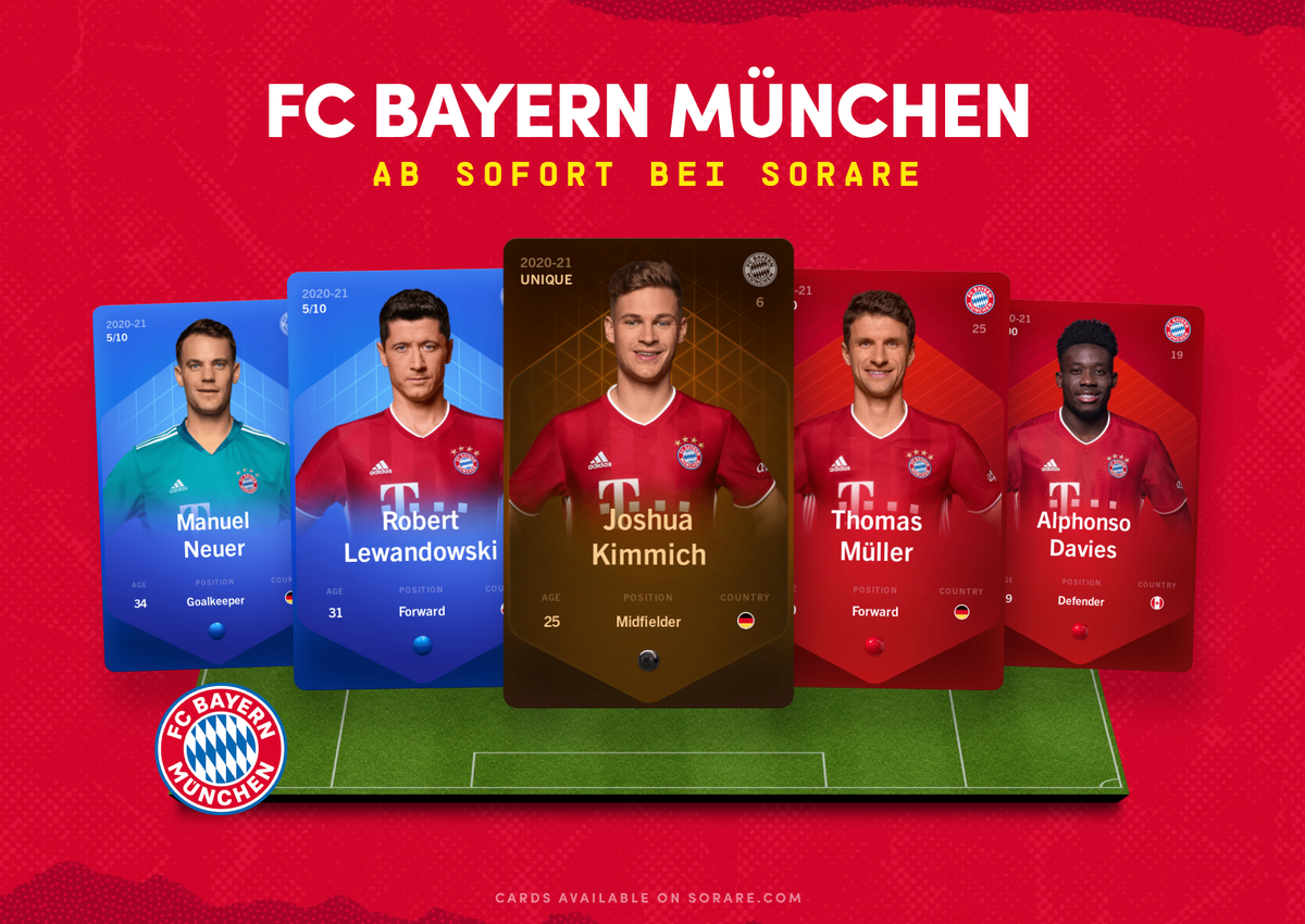 Die ganz grossen Klubs wie Bayern München haben offizielle Lizenzabkommen mit Sorare.