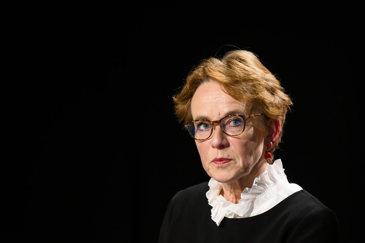 Eva Herzog, candidate PS pour le canton de Bale, parle lors d'une audition officielle du Parti socialiste pour le Conseil federal le mardi 22 novembre 2022 au Centre pluriculturel et social d ...