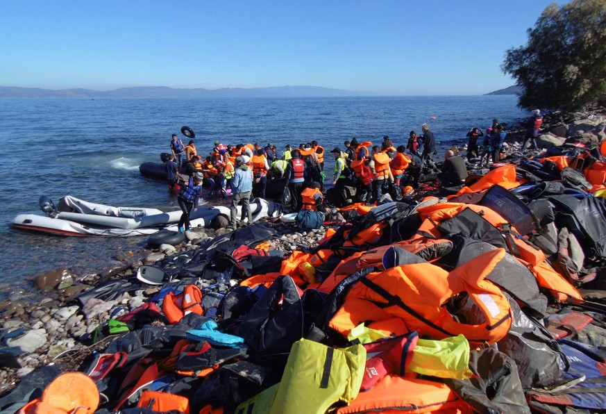 Schwimmwesten auf der griechischen Insel Lesbos.