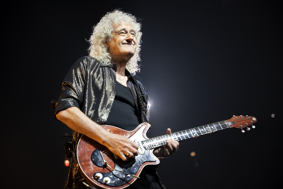 FILE - Brian May of Queen performs during the "Rhapsody" tour on Oct. 30, 2023, in Chicago. (Photo by Rob Grabowski/Invision/AP, File)
Brian May