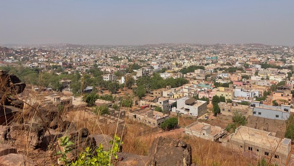 An ariel view of Bamako, Mali, Saturday, April 25, 2026. (AP Photo)
Mali Gunfire