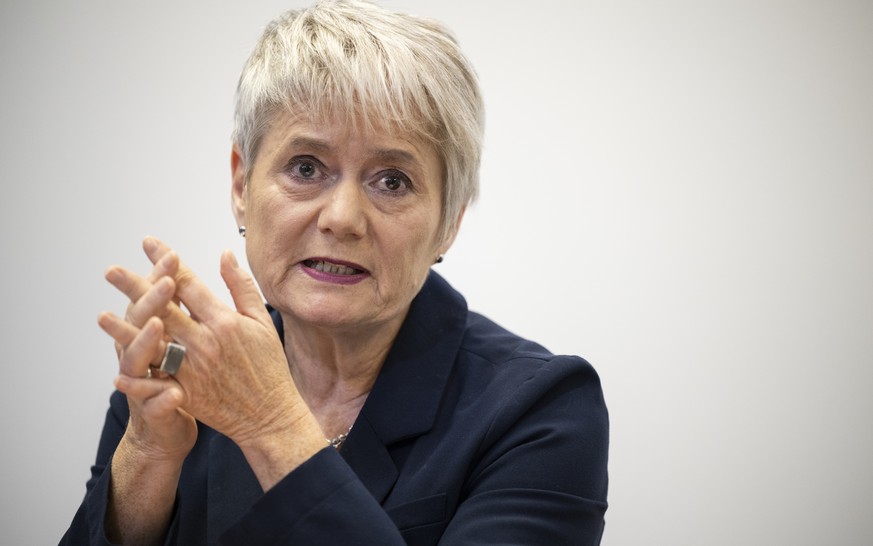 Justizdirektorin Jacqueline Fehr informiert an einem Point de Presse zum Thema Datensicherheitsvorfall bei der Direktion JI in den Jahren 2006 bis 2012, aufgenommen am Dienstag, 6. Dezember 2022 in Zu ...