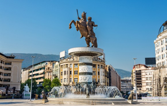 Blick auf das Zentrum von Skopje: Neu nicht mehr die Hauptstadt von Mazedonien, sondern von Nordmazedonien. 