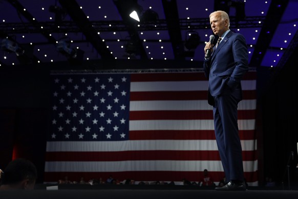 Democratic presidential candidate former Vice President Joe Biden speaks at the Presidential Gun Sense Forum, Saturday, Aug. 10, 2019, in Des Moines, Iowa. (AP Photo/Charlie Neibergall)
Joe Biden