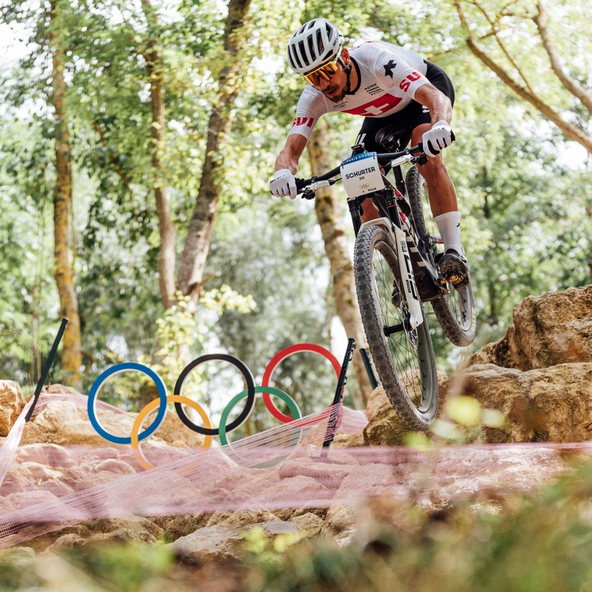 Paris 2024 Olympics Picture by Zac Williams/SWpix.com - 25/07/2024 - Paris 2024 Olympics - Cycling: Mountain Bike - Elancourt Hill, Yvelines, France - Nino Schurter of Switzerland during a training se ...