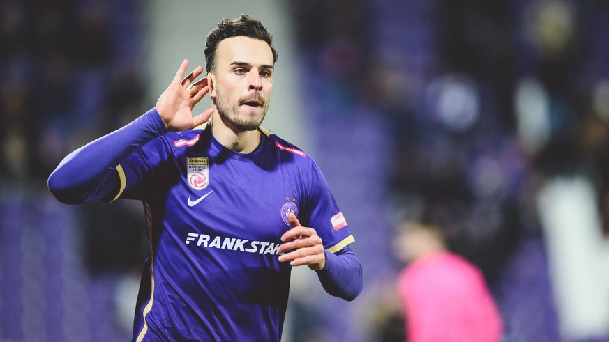 12.02.2023, Generali Arena, Wien, AUT, 1. FBL, FK Austria Wien vs SK Austria Klagenfurt, Grunddurchgang, 17. Runde, im Bild 2:0 Torjubel Haris Tabakovic FK Austria Wien // during the Admiral Bundeslig ...