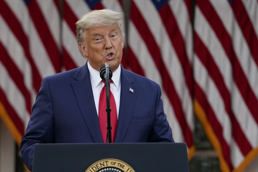 President Donald Trump speaks in the Rose Garden of the White House, Friday, Nov. 13, 2020, in Washington. (AP Photo/Evan Vucci)
Donald Trump