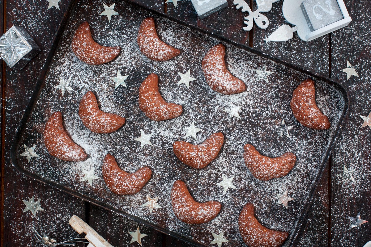 Schokoladen-Vanillegipfel, Weihnachtskekse, Weihnachten, Plätzchen, Guetzli