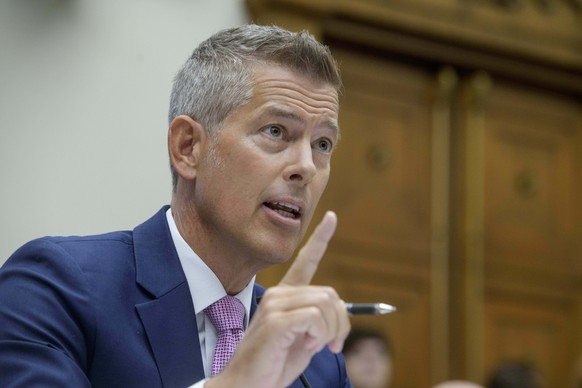 Secretary of Transportation Sean Duffy testifies during a House Committee on Transportation and Infrastructure Oversight hearing on the Department of Transportation&#039;s Policies and Programs and Fi ...