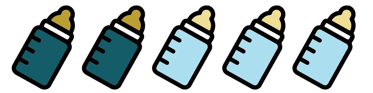 Babyflaschen Icons Vaterschaftsurlaub