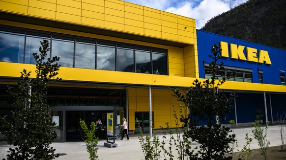Une vue du nouveau magasin Ikea, le premier en Valais le mercredi 10 avril 2024 a Riddes. (KEYSTONE/Jean-Christophe Bott)