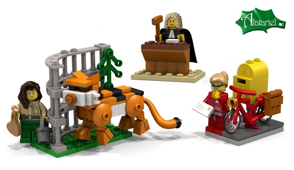 Ein weiterer Entwurf für Lego von Ellen Kooijman: Zoowärterin, Richterin und Postbotin.