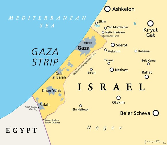 Rafah liegt ganz im Süden an der Grenze zu Ägypten.