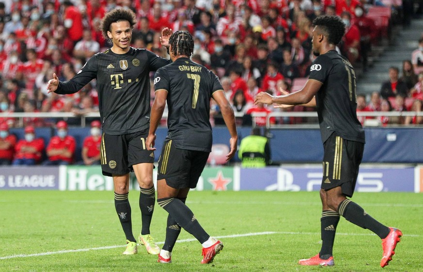 IMAGO / kolbert-press
Torjubel von Leroy Sane 10 (FC Bayern Muenchen), Serge Gnabry 7 (FC Bayern Muenchen), Kingsley Coman 11 (FC Bayern Muenchen) zum 0:4, Benfica Lissabon vs. FC Bayern Muenchen, Ch ...