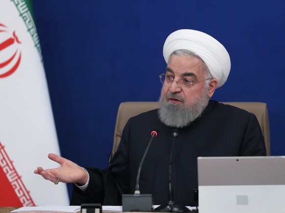 HANDOUT - Irans PrÃ¤sident Hassan Ruhani wÃ¤hrend einer Kabinettssitzung in Teheran. Foto: Ebrahim Seydi/Iranian Presidency/dpa - ATTENTION: editorial use only and only if the credit mentioned above i ...