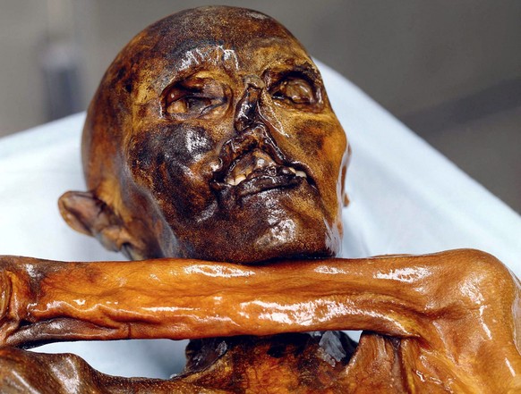 ZUM 25. JAHRESTAG DES FUNDS VON OETZI AM MONTAG, 19. SEPTEMBER 2016, STELLEN WIR IHNEN FOLGENDES BILDMATERIAL ZUR VERFUEGUNG  Oetzi, the mummy of a man trapped on a glacier in the Alps 5,000 years ag ...