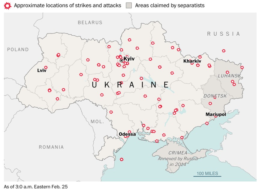 Luftangriffe in der Ukraine.