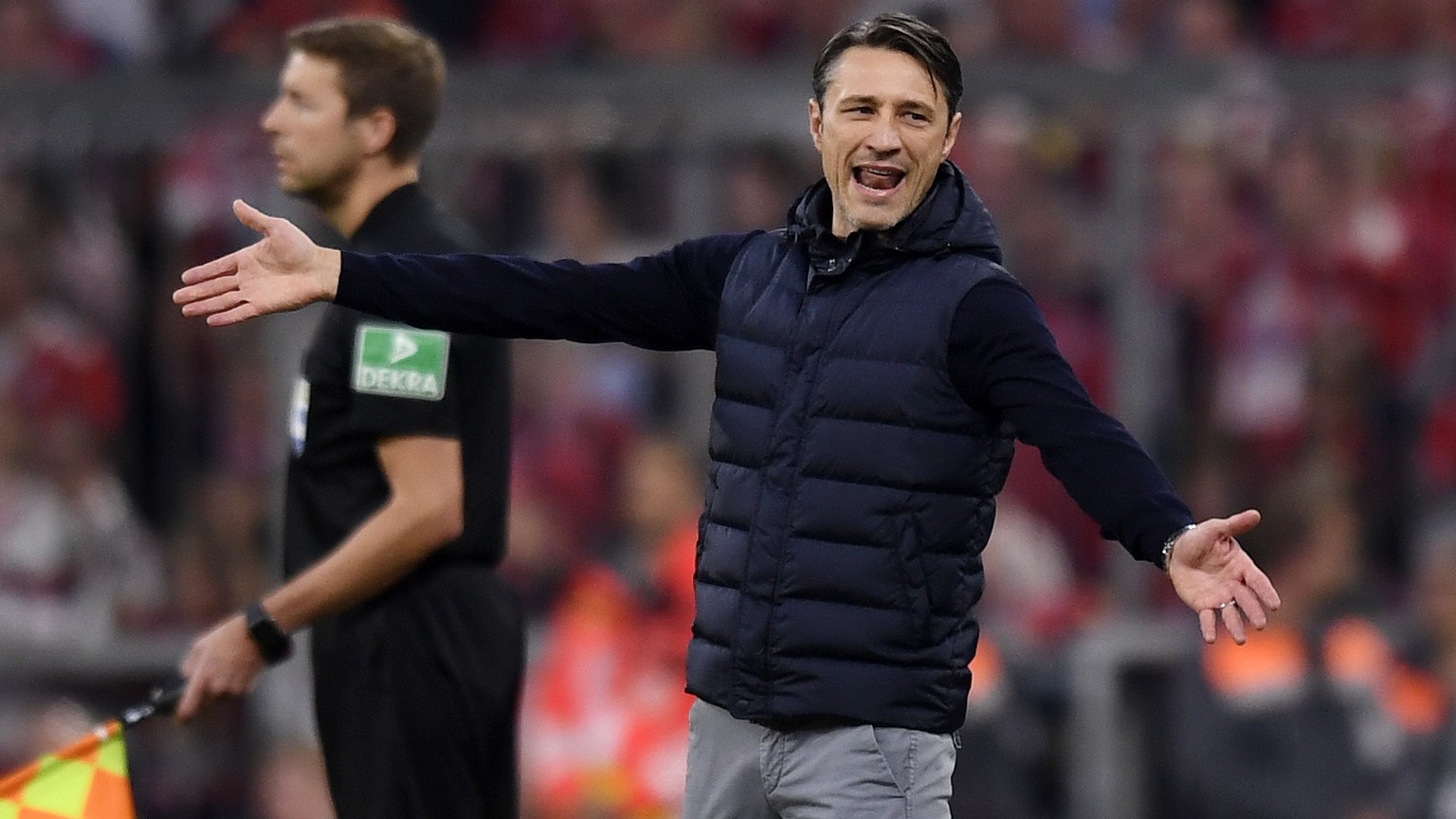 epa07074458 Bayern&#039;s heach coach Niko Kovac reacts the German Bundesliga soccer match between Bayern Munich and Borussia Moenchengladbach in Munich, Germany, 06 October 2018. EPA/DANIEL KOPATSCH  ...