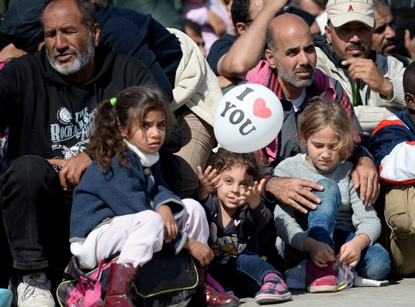 Flüchtlinge bei Nickelsdorf, Österreich.