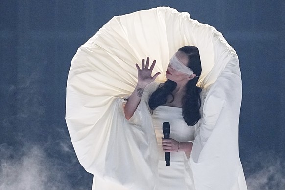 Nina Zizic from Montenegro performs the song &quot;Dobrodosli&quot; during the dress rehearsal for the second semi-final of the 69th Eurovision Song Contest, in Basel, Switzerland, Wednesday, May 14,  ...