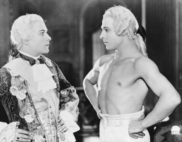 1924: Rudolph Valentino (1895 - 1926) stars as the title character, a barber posing as an aristocrat, in the romantic drama &#039;Monsieur Beaucaire&#039;, directed by Sidney Olcott. (Photo via John K ...