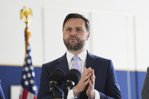 Vice President JD Vance speaks during a visit to the Wilshire Federal Building Friday, June 20, 2025, in Los Angeles. (AP Photo/Jae C. Hong)
Vance