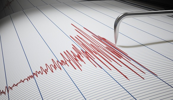 Erdbeben und der Seismograph Symbolbild