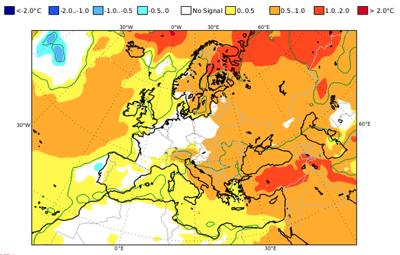 Prognose ECMWF für den Winter 2022/23 (Temperaturen)