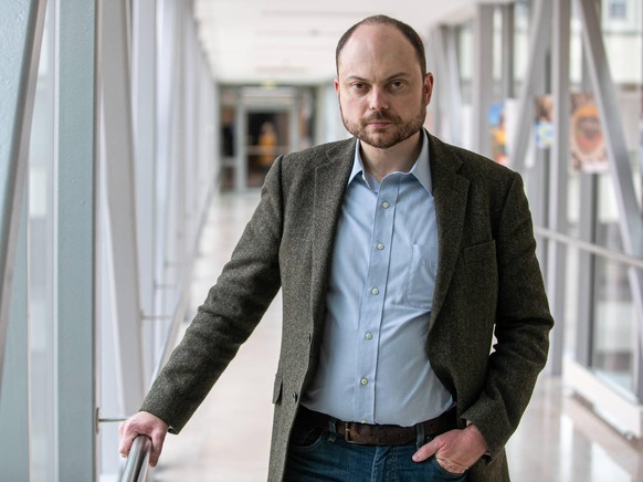 2021-03-22 Vilnius Lithuania.Vladimir Kara Murza, member of Russian Opposition, Chairman of the Boris Nemtsov Foundation and Vice President of the Free Russia Foundation pictured during International  ...