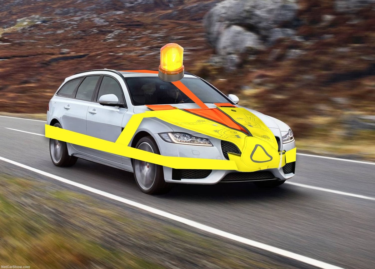 Auto mit Leuchtbändel