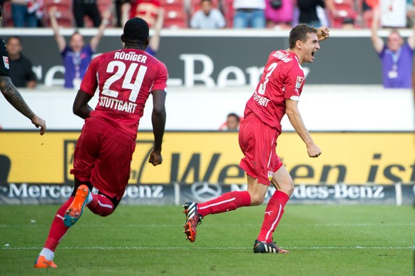 Lange nicht gesehen: Stuttgarts Daniel Schwaab feiert sein erstes Bundesliga-Tor seit über fünf Jahren.
