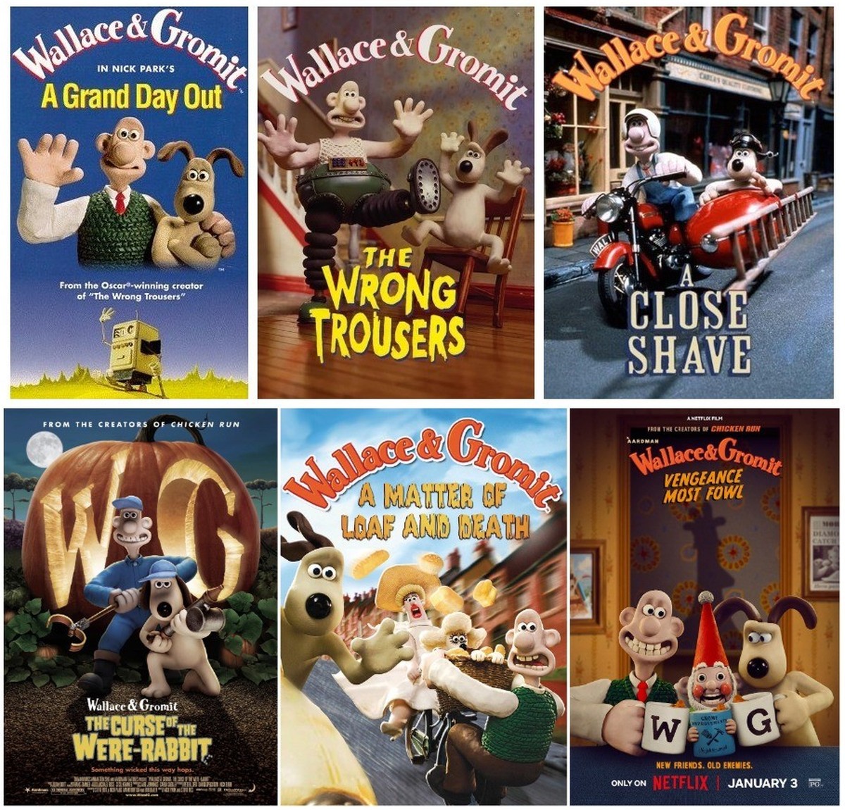 Alle Wallace-&amp;-Gromit-Filme