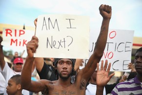 «Bin ich der nächste?»: Demonstrant in Ferguson, Missouri, am 14. August 2014