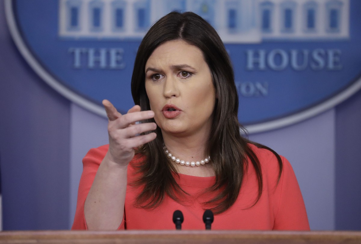 White House press secretary Sarah Sanders speaks during a press briefing at the White House, Monday, Jan. 28, 2019, in Washington. (AP Photo/ Evan Vucci)
