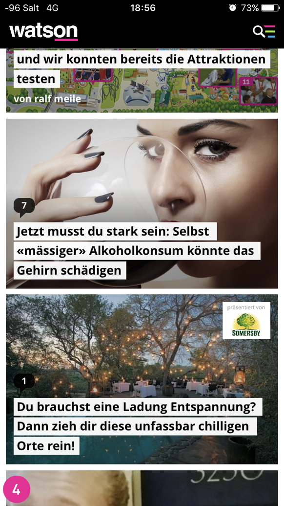 Jetzt musst du stark sein: Selbst Â«mÃ¤ssigerÂ» Alkoholkonsum kÃ¶nnte das Gehirn schÃ¤digen
Bin verwirrt... und dann gleich anschliessend ein gesponserter Artikel... von wem wohl...?