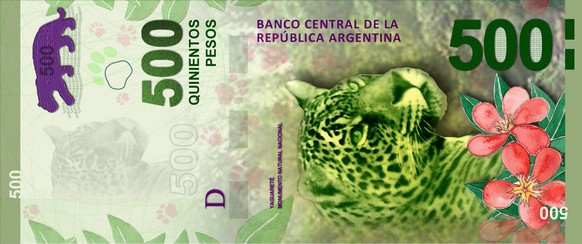 epa05109548 A handout image provided by the Argentinian Central Bank on 18 January 2016 shows the new design of the 500 Argentinian peso bill. Reports on 15 January 2016 state that the Argentine Centr ...