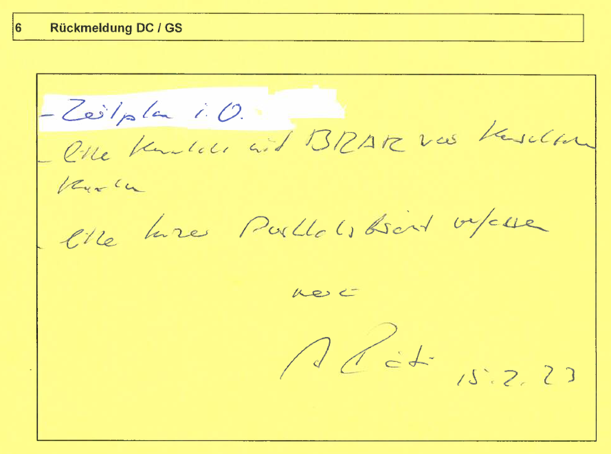 Bundesrat Albert Röstis Unterschrift unter dem Zeitplan der JSV-Revision 2024