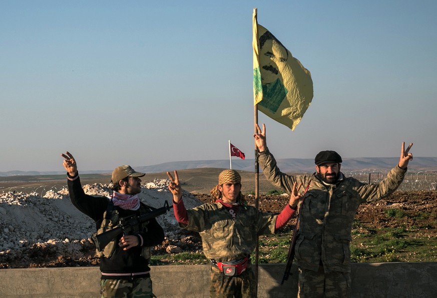 Kurdische Kämpfer im Februar dieses Jahres im Norden von Syrien.<br data-editable="remove">