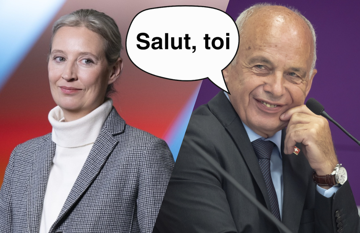 Alice Weidel (AFD) et Ueli Maurer (UDC).