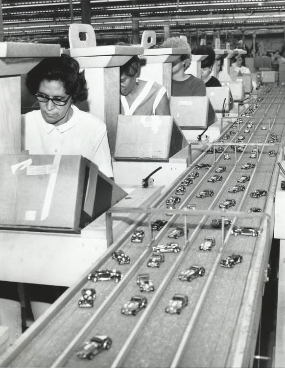 1960s Hot Wheels assembly line
