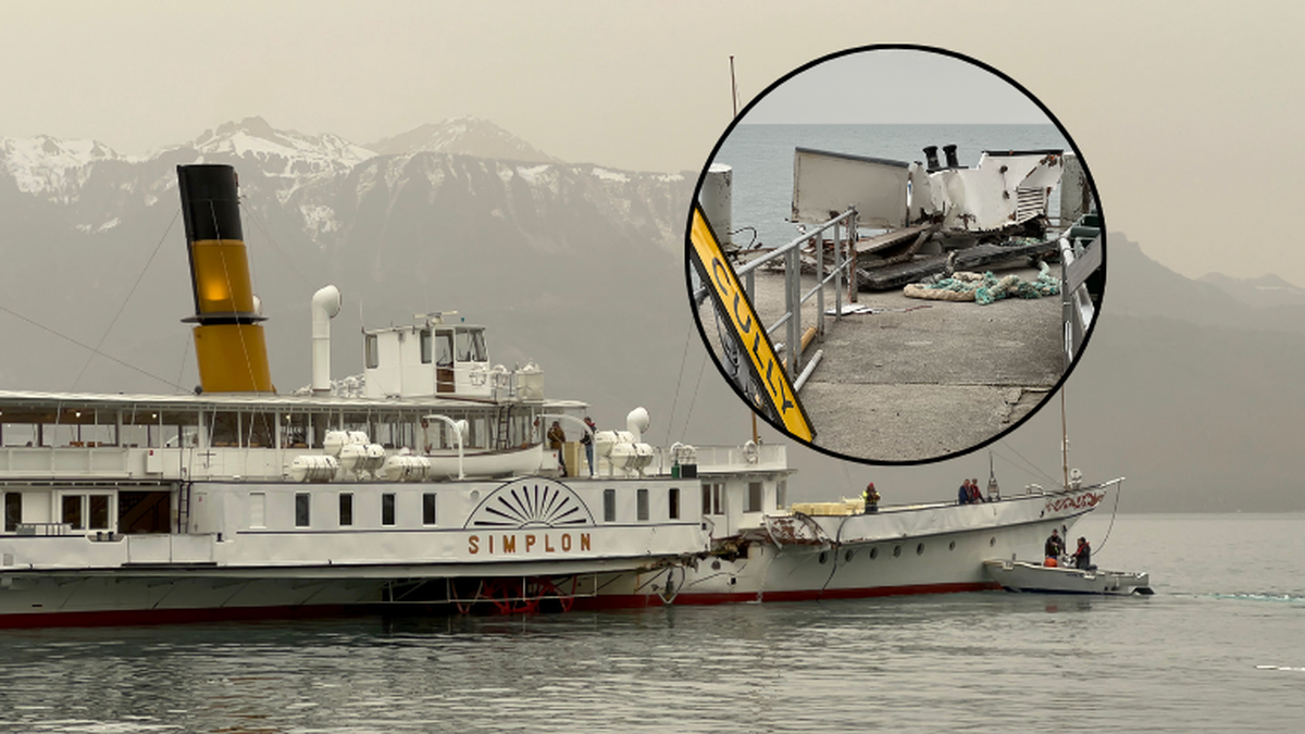 Le Simplon, bateau historique de la CGN, s'est écrasé contre le débarcadère et les rochers à Cully.