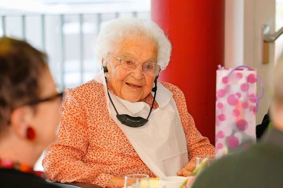 Nina Hofer-Lustenberger an ihrem 110. Geburtstag.